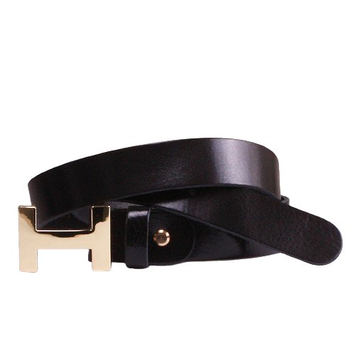 Hillo Black belt med guld spænde - Bæltekompagniet - London Bazar