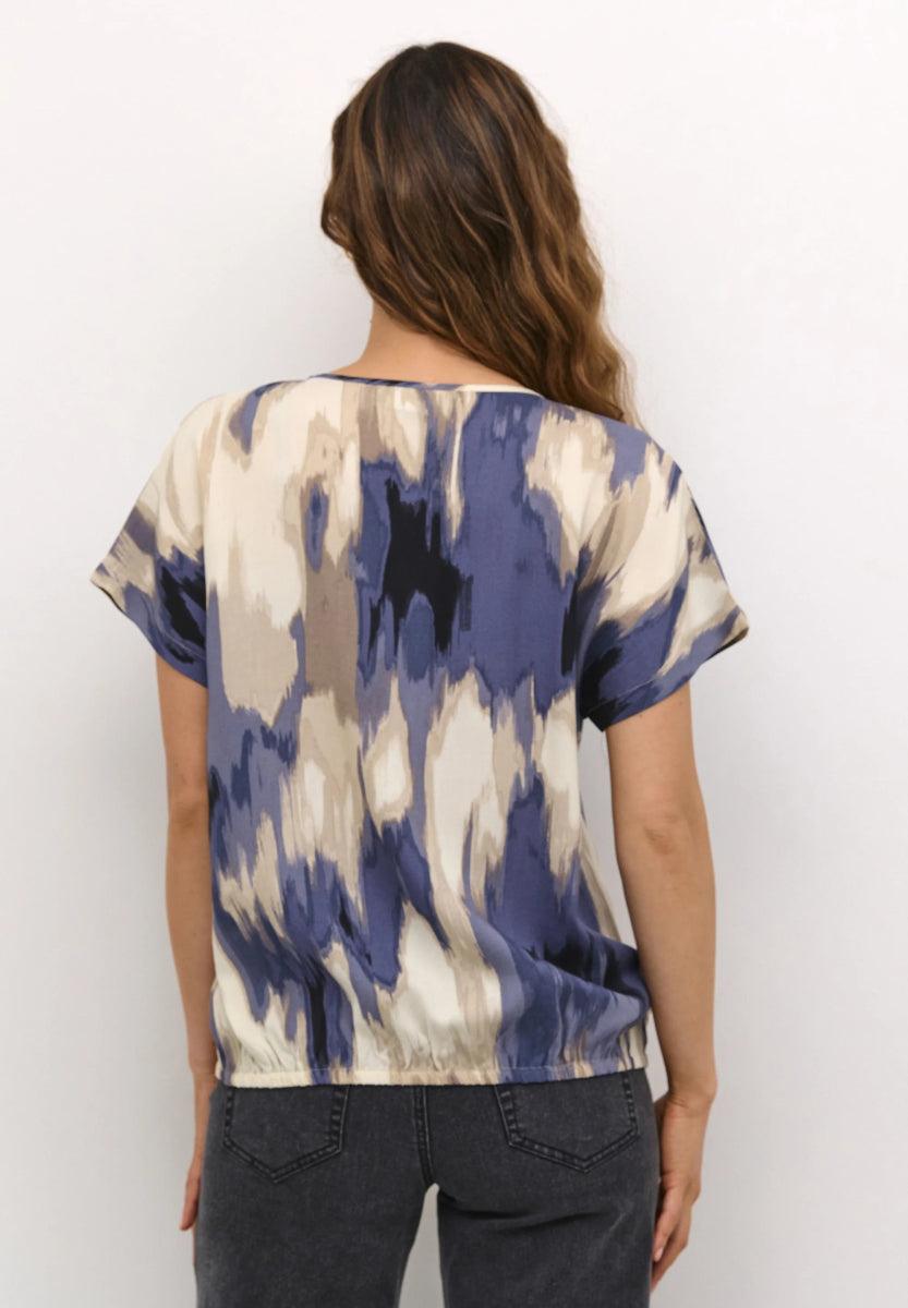 KAbeathe Stanley Blouse - Blue Abstract Print - Kaffe - London Bazar