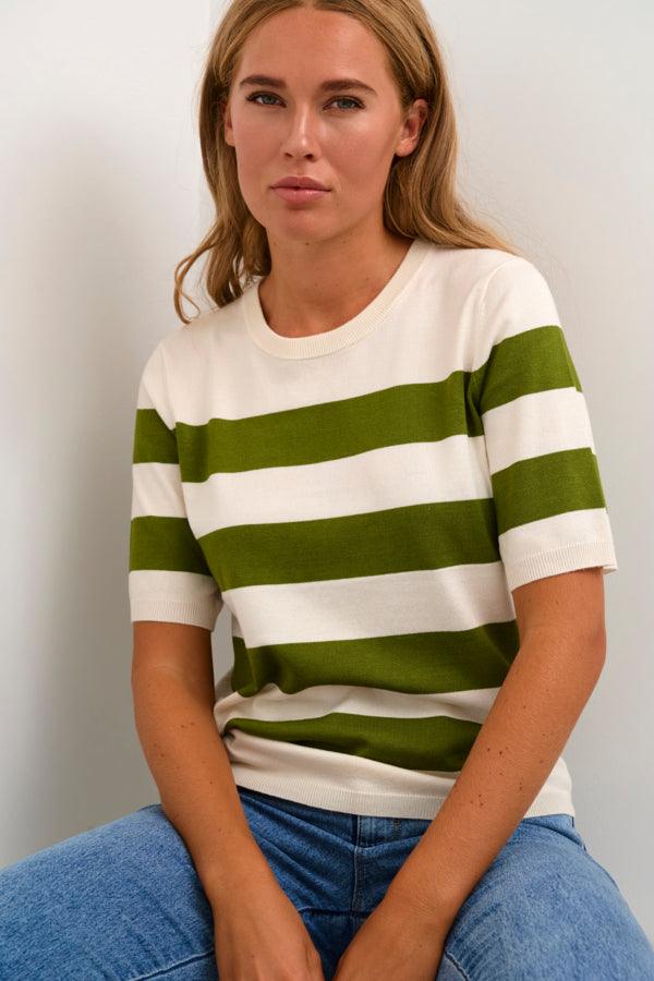 KAmala Striped Knit - Green/Turtledove - Kaffe - London Bazar