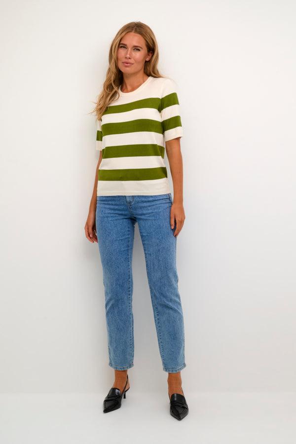 KAmala Striped Knit - Green/Turtledove - Kaffe - London Bazar