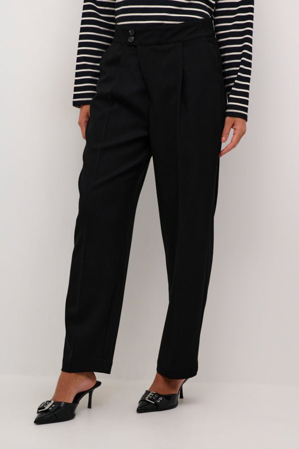 KAmerle Button Pants - Black Deep - Kaffe - London Bazar