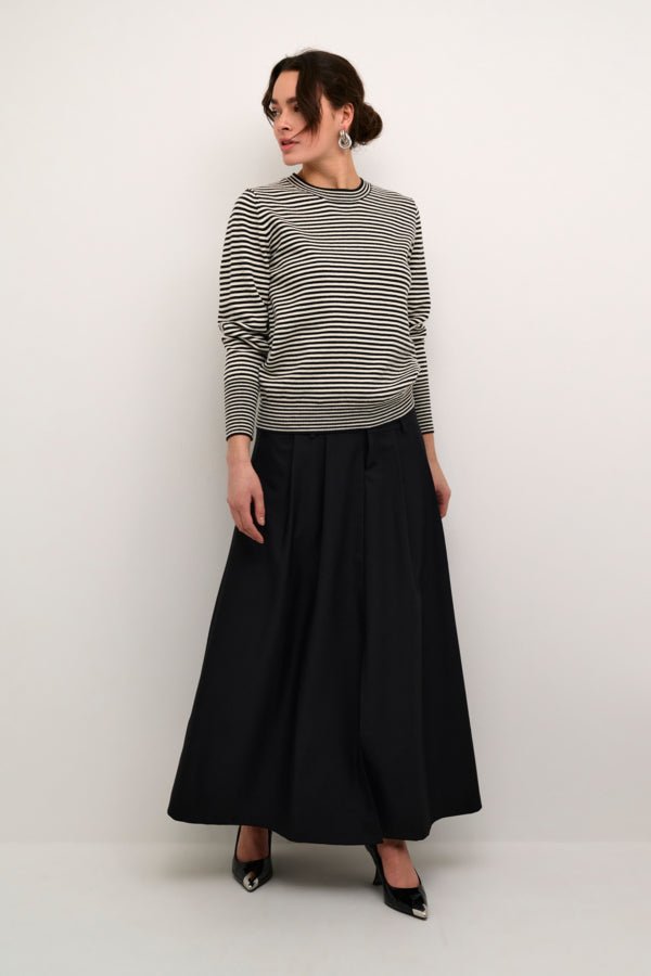 KAnala Knit Pullover - Chalk/Black Small Stripe - Kaffe - London Bazar