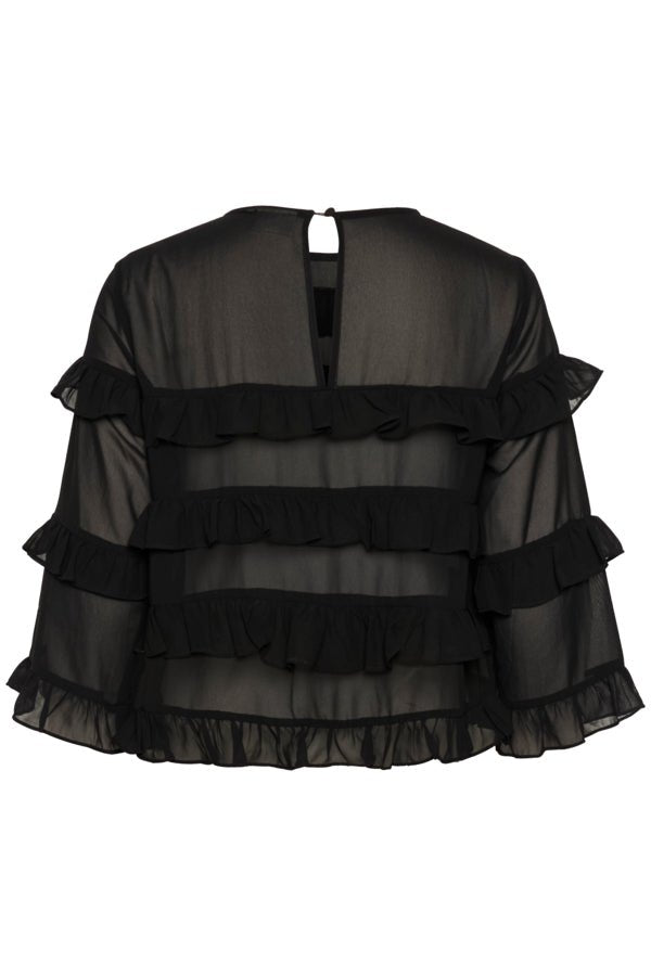 KAninna O - neck Blouse - Black Deep - Kaffe - London Bazar