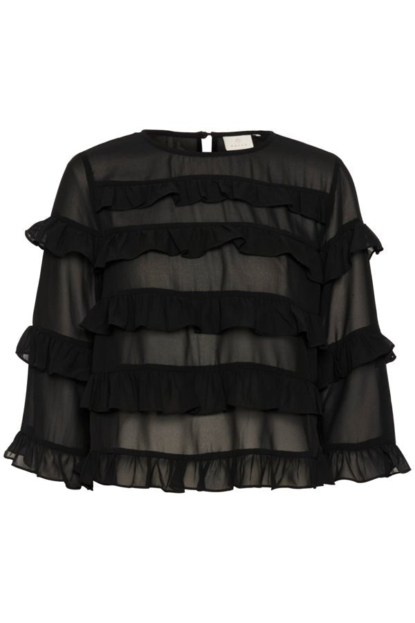 KAninna O - neck Blouse - Black Deep - Kaffe - London Bazar