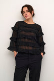 KAninna O - neck Blouse - Black Deep - Kaffe - London Bazar