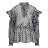 KatinkaCC Dot V - Frill Blouse - Light Grey - Co’couture - London Bazar