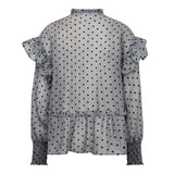 KatinkaCC Dot V - Frill Blouse - Light Grey - Co’couture - London Bazar