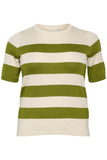 KCmalia Wide Stripe Knit - Green/Turtledove - Kaffe Curve - London Bazar