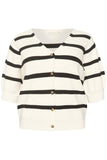 KCmela Cardigan - Chalk/Black stripe - Kaffe Curve - London Bazar