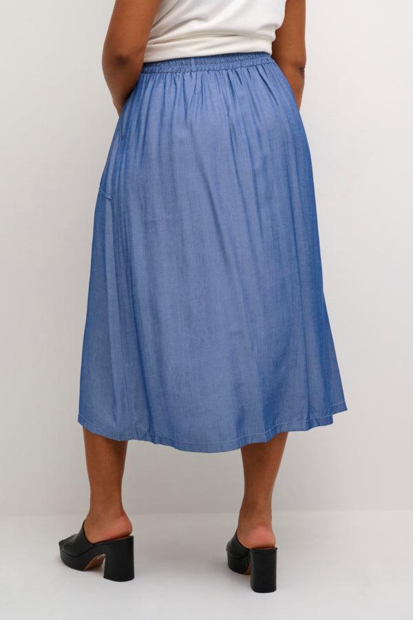 KCnora Skirt - Chambray Blue - Kaffe Curve - London Bazar