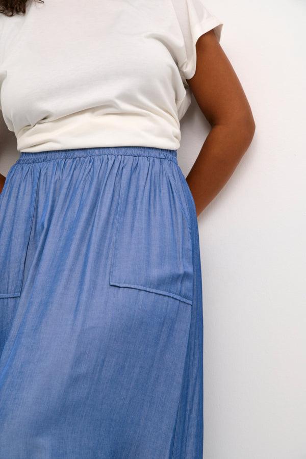 KCnora Skirt - Chambray Blue - Kaffe Curve - London Bazar