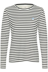 Liddy Langærmet T-shirt - Chalk/Black - Wind - Kaffe - London Bazar