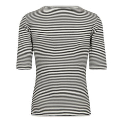 SaraCC Stripe Rib Tee - White/Black - Co’couture - London Bazar