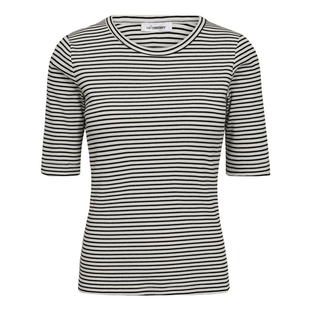 SaraCC Stripe Rib Tee - White/Black - Co’couture - London Bazar