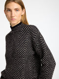 SLFLULU LS HERRINGBONE KNIT HIGH NECK - Black/Birch - Selected Femme - London Bazar